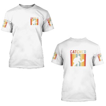 Discover Sport Baseball Retro Vintage Softball Baseball Catcher Baseball Tees 3D T Shirts