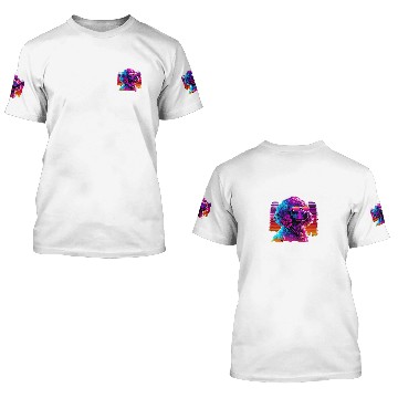 Discover Poodle Pet Synthwave vintages Retrowave 3D T Shirts
