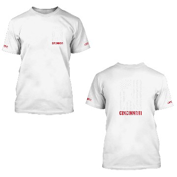 Discover Sport Baseball Cincinnati Ohio American Flag Baseball Weathered 3D T Shirts