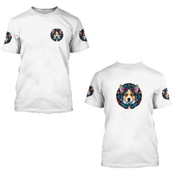 Discover Corgi Pet Dog Face Colorful Mandala Rainbow Yoga Pattern 3 3D T Shirts
