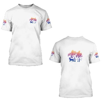 Discover Cairn Terrier Pet Ombre Beach Sunrise Baseball Tees 3D T Shirts
