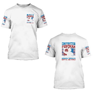 Discover Mens Construction Foreman Job Title Miracle Worker Construction Baseball Tees 3D T Shirts