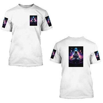 Discover Astronaut In Lotus Pose Holding Space Objects Baseball Tees 3D T Shirts