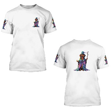 Discover Dachshund Pet Wizard Funny Dog Magic Baseball Tees 3D T Shirts