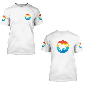 Discover Cocker Spaniel Pet Breed Silhouette Retro 1970s Circle 1 3D T Shirts