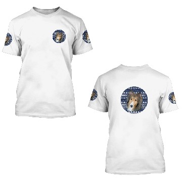 Discover Beautiful Sable Shetland Sheepdog With Argyle Background 3D T Shirts