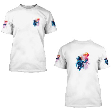 Discover Space Astronaut Spaceman Jellyfish Astronomy Galaxy 1 Zip 3D T Shirts