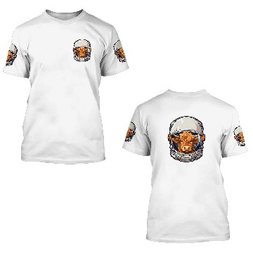 Discover Space Astronaut Highland Cow 3D T Shirts