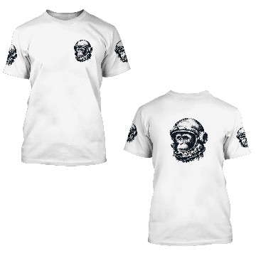Discover Cosmic vintages Space Travel Astronaut Monkey Retro Helmet Baseball Tees 3D T Shirts