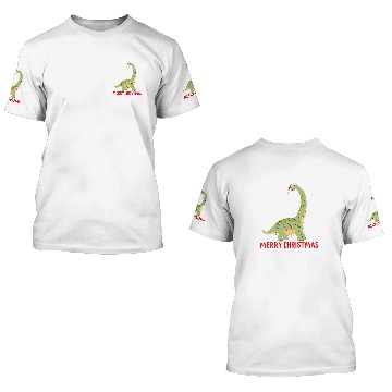 Discover Dinosaur Pet Cute Brontosaurus Christmas Tree Lights 3D T Shirts