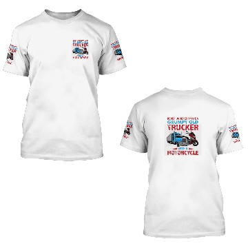 Discover Never Underestimate A Grumpy Old Trucker With Motorcycle Baseball Tees 3D T Shirts