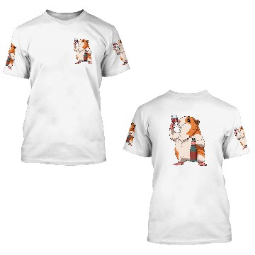 Discover Guinea Pig Pet With Wines for a Guinea Pig Lovers Baseball Tees 3D T Shirts