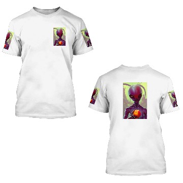 Discover Aliens UFO Loves Peach 3D T Shirts