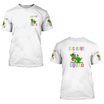 Discover Dinosaur Pet Egg Hunt Squad Easter Egg Bunny Lover Dinosaur TRex 3D T Shirts