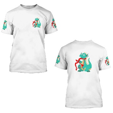 Discover Dragon Pet Valentines Day Dragon Red Cupid Bow 3D T Shirts