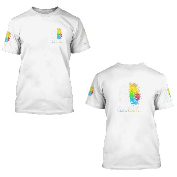 Discover Autism Puzzle Neurodiversity Autism Spectrum ASD ADHD Rainbow Brain 3D T Shirts