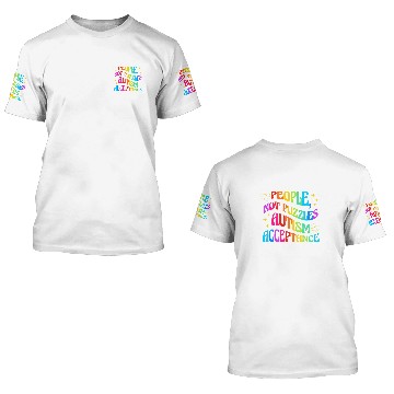 Discover Autism Puzzle Neurodiversity people not puzzles Acceptance retro 3D T Shirts