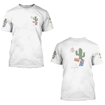 Discover Llama Pet Cute Boho Hipster Llama Alpaca Kawaii Cactus Art Pattern 3D T Shirts