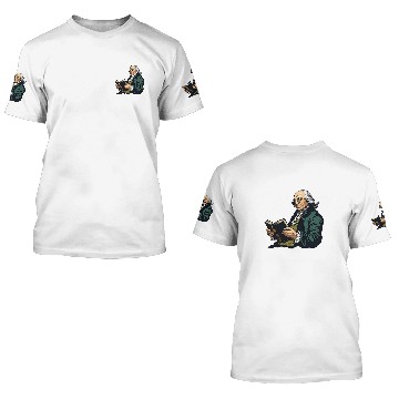 Discover Book Fun Benjamin Franklin Reading A Book 1 3D T Shirts