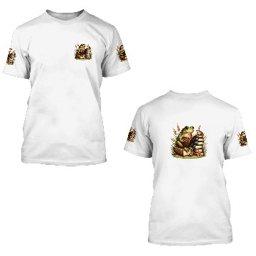 Discover Book Fun Frog Toad Fishing Funny Classic Book Frog Reading Book Zip 3D T Shirts