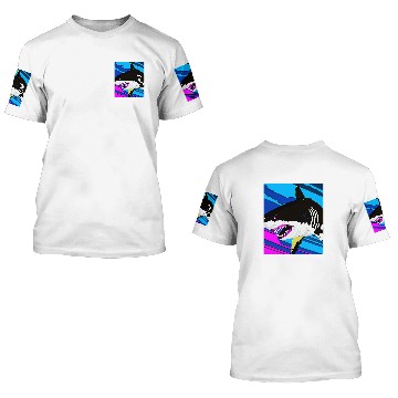 Discover Shark Pet Pop Art Great White Shark Scuba Diving 12 3D T Shirts