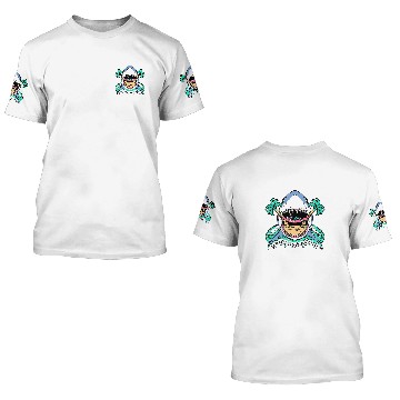 Discover Shark Pet Skull Shark Attack Skeletons On The Beach Baseball Tees 3D T Shirts