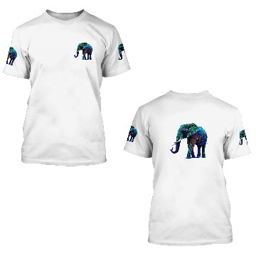 Discover Elephant Mammal Lucky Buddhist Symbol Blacklight Elephant Mandala 3D T Shirts