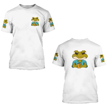 Discover Frog Pet Funny cartoon angry morning frog drinking coffee toad coffee 3D T Shirts