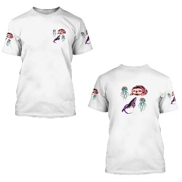 Discover Sloth Pet Gift Outer Space Whale Sloth Jellyfish Kids Astronaut Science 3D T Shirts