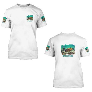Discover Turtle Pet Maldives Vacation Sea Turtle Scuba Diving Baseball Tees 3D T Shirts