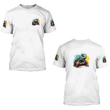 Discover Turtle Pet Colorful Eastern Box Turtle Lover Splash Art 1 3D T Shirts