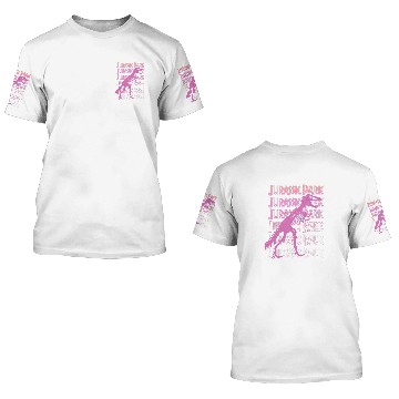 Discover Dinosaur Pet Jurassic Park TRex Large Skeletons Silhouette Pink Gradient 3D T Shirts