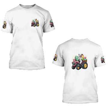 Discover Tractor Fun Funny Egg Hunt Is On Quote Easter Day Bunny Driving Tractor 1 3D T Shirts