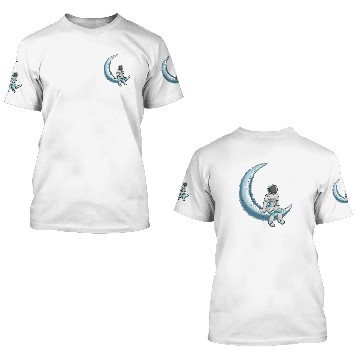 Discover Astronaut Job Floats on Crescent Moon Silver Balloon Baseball Tees 3D T Shirts
