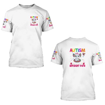 Discover Autism Puzzle Walking a Different Path Support Autism Warriors 3D T Shirts