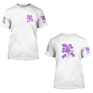 Discover Octopus Pet Exotic Flowers Illustration With Pretty Purple Wild 3D T Shirts