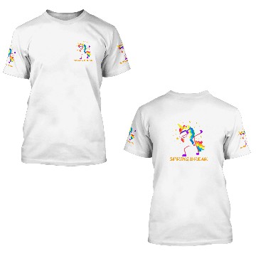 Discover Unicorn Pet  Spring Break Florida School Trip Dab Girl 2 Baseball Tees 3D T Shirts