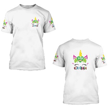 Discover one lucky 4th grade teacher Unicorns face st patricks days 1 3D T Shirts