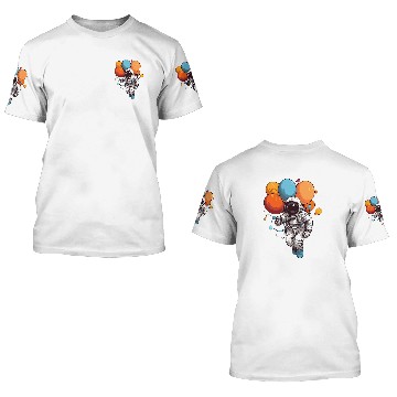Discover Astronaut Job Holding Planet Balloons Solar System Space Funny Baseball Tees 3D T Shirts