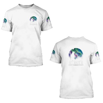Discover Bear Pet Alaska Northern Lights Bear Aurora Adventure Nature Baseball Tees 3D T Shirts