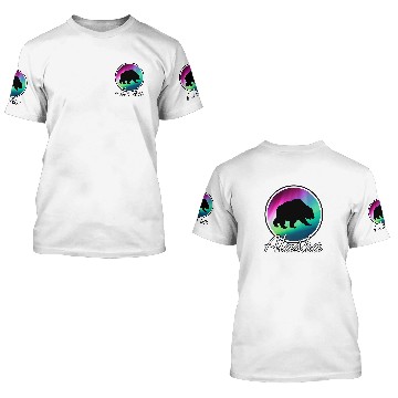 Discover Bear Pet Alaska Souvenir Alaskan Bear Northern Lights 3D T Shirts