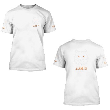 Discover Bear Pet Bear Head Solid Orange Gym Workout Fitness Training Gains 3D T Shirts