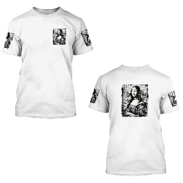 Discover Abstract graffiti art Leonardo da Vinci art Mona Lisa 3 Zip 3D T Shirts