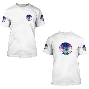 Discover Aurora Borealis Night Sky Northern Lights 1 3D T Shirts