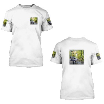 Discover Bench at Horn Pond in Autumn Baseball Tees 3D T Shirts