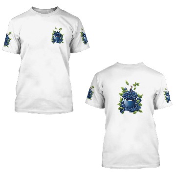 Discover Blueberry Coffee Cup Farmer Blueberries Berry Healthy Fruit 3D T Shirts