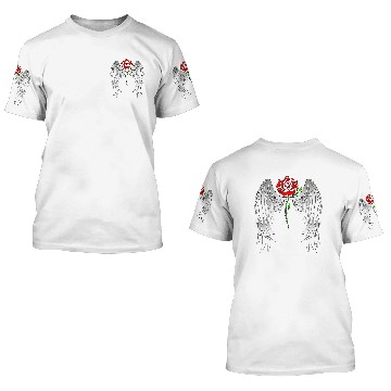 Discover Angel Wings Red Rose Baseball Tees 3D T Shirts
