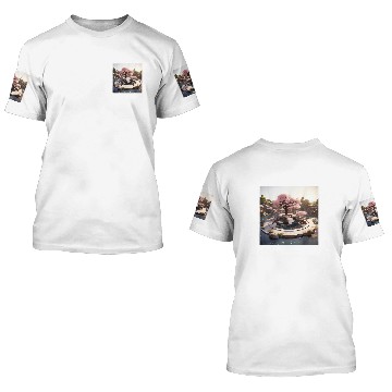 Discover Cherry Blossom Rhapsody Circular Oasis Reflective Serenity 3D T Shirts