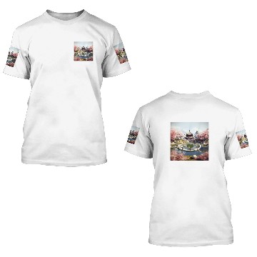Discover Circular Oasis Korean Serenity Amid Reflective Waters Baseball Tees 3D T Shirts