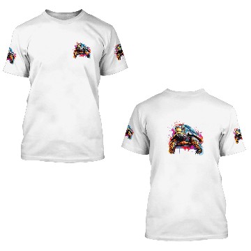 Discover Box Turtle Lover Colorful Splash Art 3D T Shirts